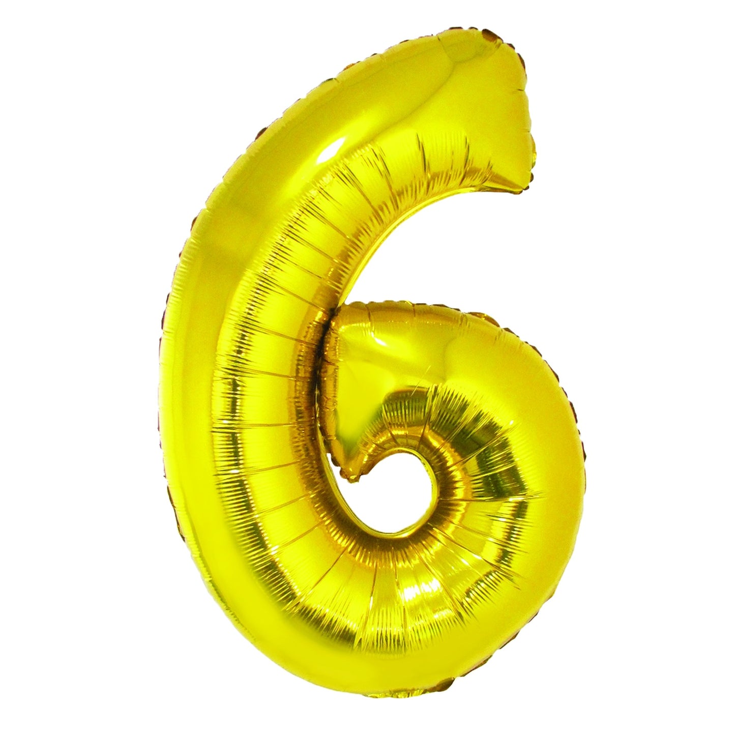 Balon mare din folie auriu strălucitor în forma cifrei 6, brand DACO, înălțime 85 cm, accesoriu ideal pentru decoruri festive și ședințe foto