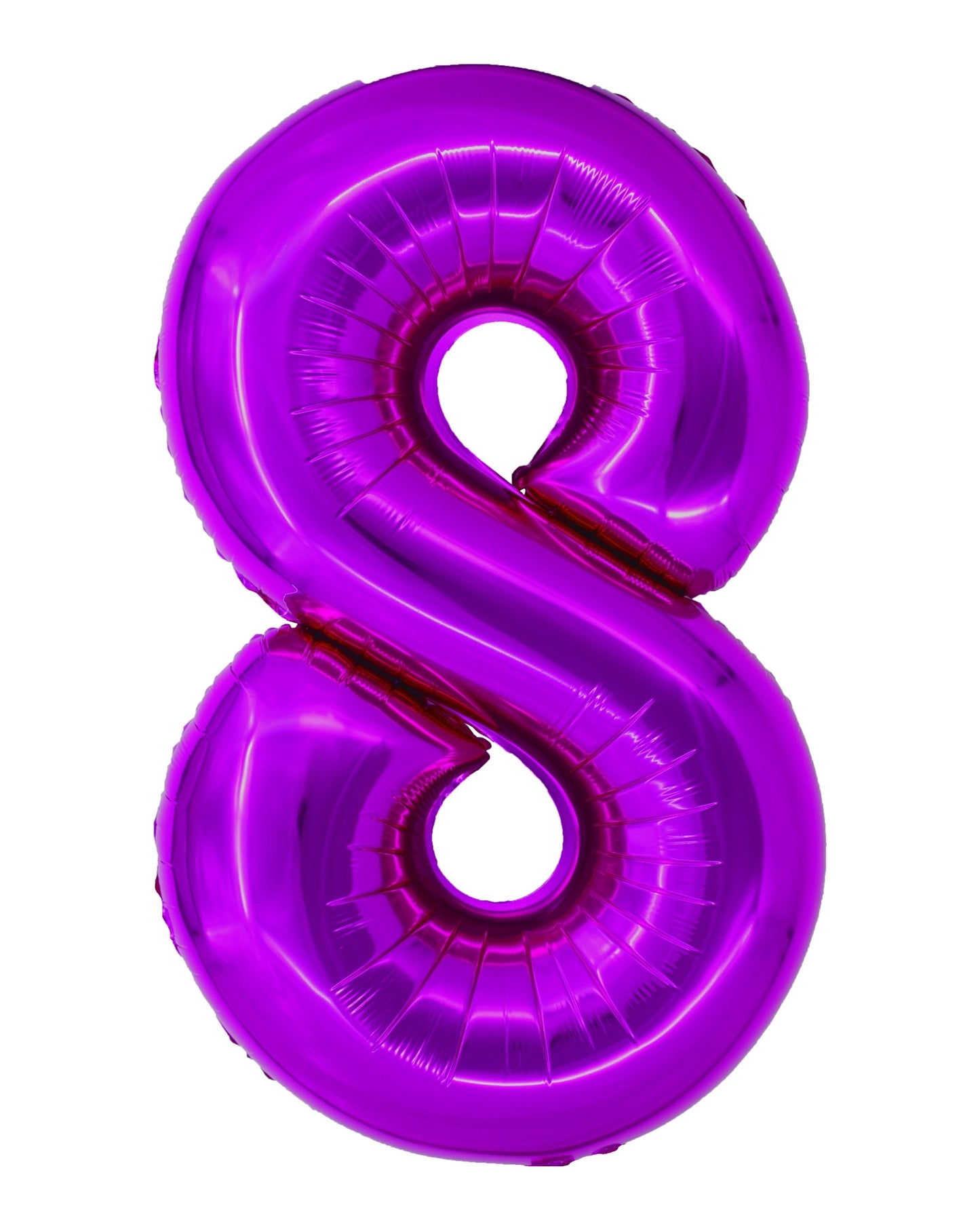 Balon uriaș din folie în forma cifrei 8, culoare roz magenta strălucitoare, brand DACO, dimensiune 1 metru, accesoriu premium pentru petreceri aniversare.