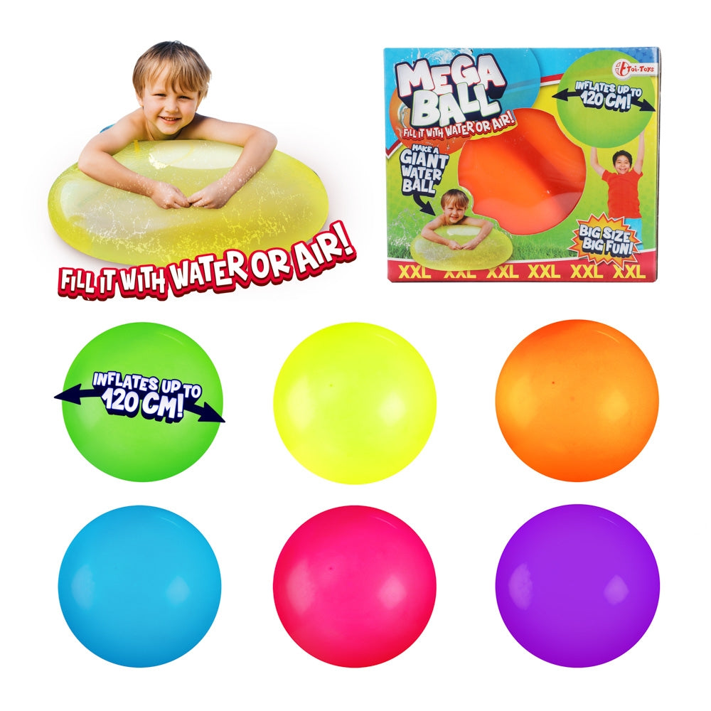 Balon gigant gonflabil Toi-Toys de 120 cm pentru apă sau aer, minge uriașă de joacă pentru exterior.