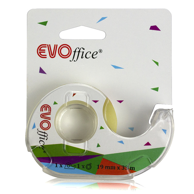 Dispenser Plastic Transparent Cu Banda Adeziva 19Mm*33M Evoffice