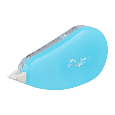 Banda corectoare Deli Cover Up 5mm x 8m cu dispenser ergonomic moale culori asortate albastru verde roz