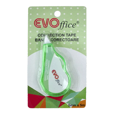 Banda corectoare Evoffice 5mm x 5m dispozitiv compact 82x38mm cu forma ergonomica pentru rescriere imediata