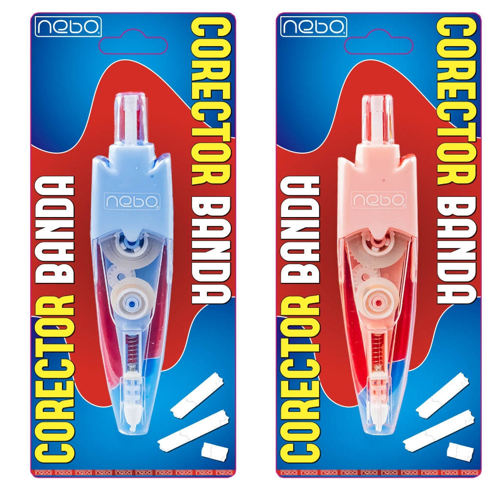 Banda corectoare Nebo cu mecanism retractabil prin apasare 5mm x 6m aplicare uscata si carcasa transparenta