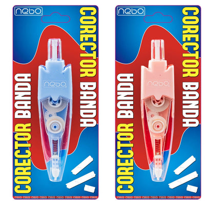 Banda corectoare Nebo cu mecanism retractabil prin apasare 5mm x 6m aplicare uscata si carcasa transparenta