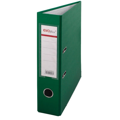 Biblioraft Carton Plastifiat Cu Margine Metalica, Buzunar Plastic, A4, 7.5 Cm Evoffice - Verde