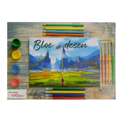 Bloc Desen A4, 16 File, 120 Gr Evoffice