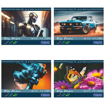 Bloc Desen A4, 16 File, 250 G - Nebo