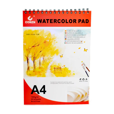 Bloc Desen A4 Acuarela , 24 File, 180 G Evoffice