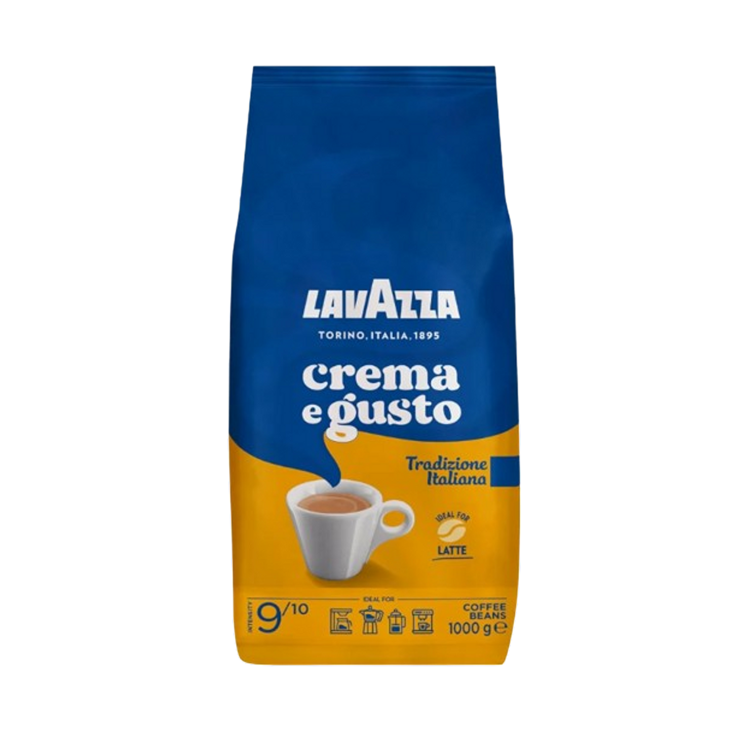 Pachet de cafea boabe Lavazza Crema e Gusto Tradizione Italiana 1kg pentru uz casnic