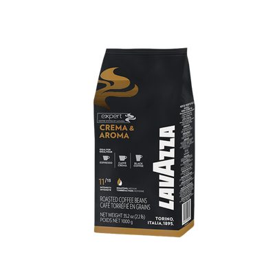 Pachet de cafea boabe Lavazza Expert Crema e Aroma 1kg cu intensitate 11 din 13 și note de cacao