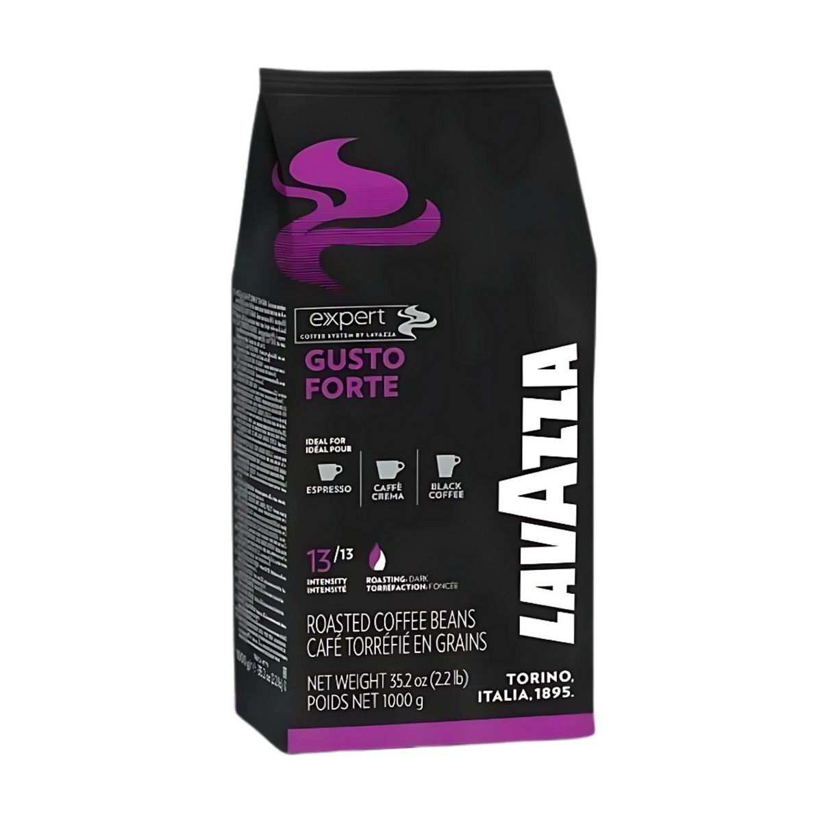 Pachet de cafea boabe Lavazza Gusto Forte Vending 1kg cu intensitate maximă 13 din 13