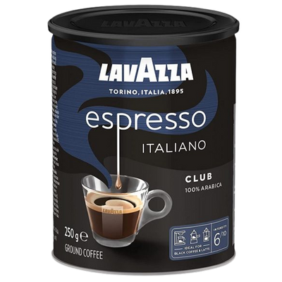 Cutie metalică de cafea premium Lavazza Club 100% Arabica din America Latină