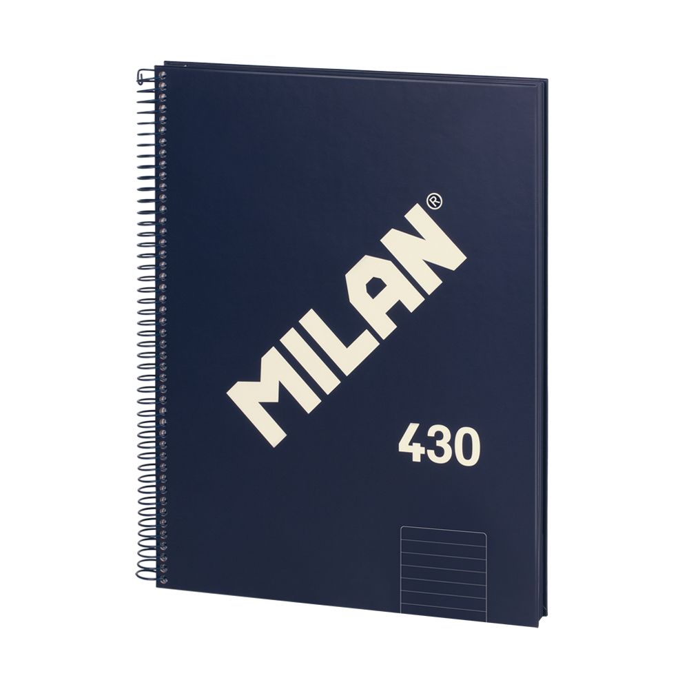 Caiet A4 dictando cu spiră Milan albastru 430 57142E80B, 80 file pentru școală și birou