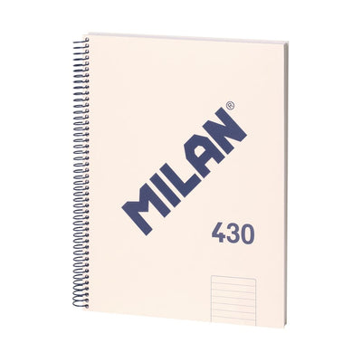 Caiet A4 dictando cu spiră Milan bej 430 57142E80Bg, 80 file elegante pentru școală și birou
