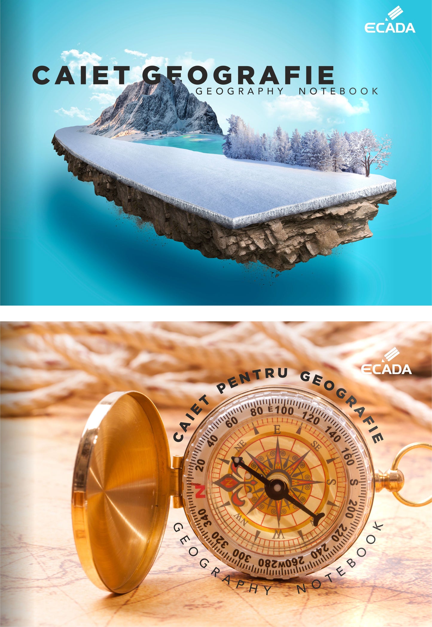 Caiet de geografie Ecada 29301 format A4 cu 24 de file și copertă policromă pentru școală