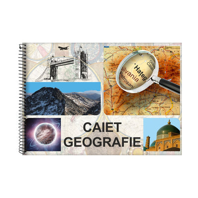 Caiet de geografie DACO CT302 format A4 cu 24 de file și prindere cu spiră pentru elevi