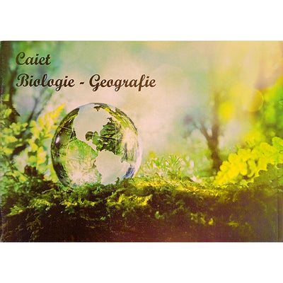 Caiet special pentru geografie și biologie marca EVOffice, gama My School, format 17 x 24 cm cu 24 de file alternate pentru scris și desen