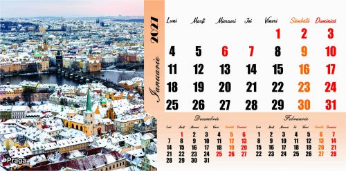 Calendar birou, Orase Europa, 2027
