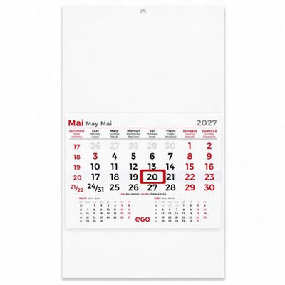 Calendar Perete Triptic Albastru 12 File Ego