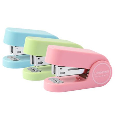 Capsator 15 coli 24/6 in culori pastel din plastic reciclat Longreen Deli cu baza antiderapanta
