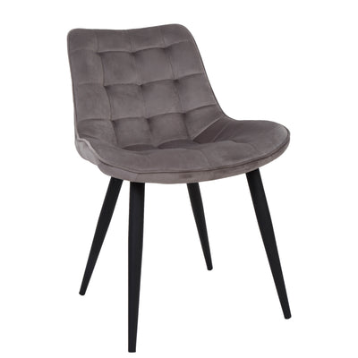 Scaun Carla - Cadru Negru - Catifea Gri