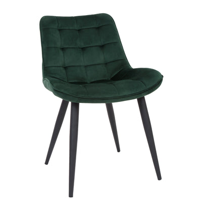Scaun Carla - Cadru Negru - Catifea Verde