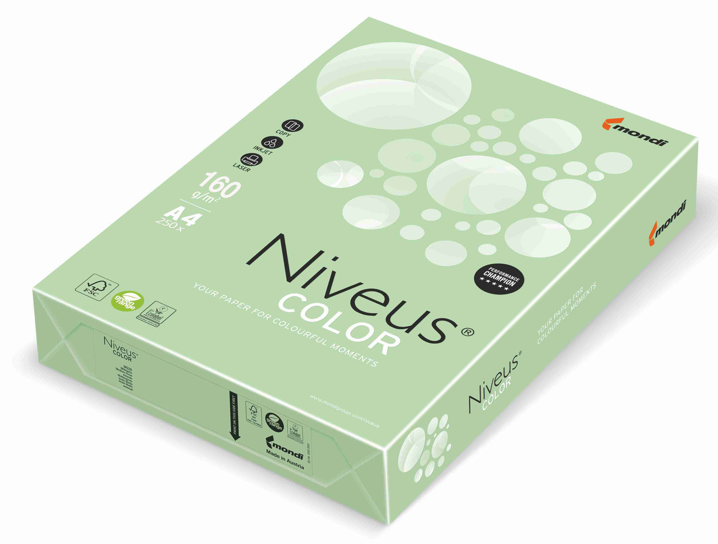 Carton Copiator A4 Verde Deschis Pal 160G 250/Top Mg28 Niveus