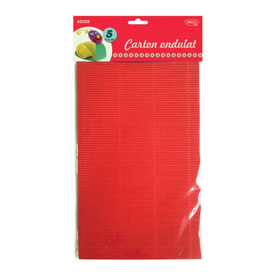 Set de 5 coli de carton ondulat colorat format A4 pentru proiecte creative și lucru manual