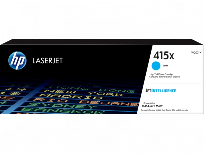 Toner HP 415X (W2031X), albastru (cyan), original, 6000 pagini