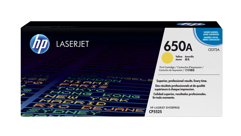 Toner HP 650A (CE272A), galben (Yellow), original, 15000 pagini