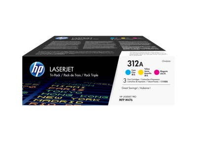 Set Tonere HP 312A (CF440AM), tricolor (cyan, magenta, yellow), original, 2700 pagini