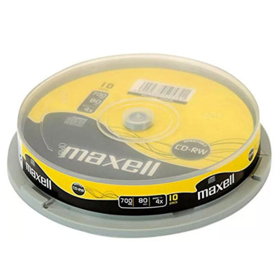 Cd-Rw 10/Set 4X 700Mb Cake Box Maxell