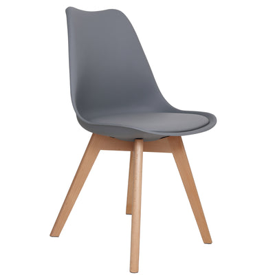 Scaun Celia - Cadru Lemn - Imitatie Piele Gri