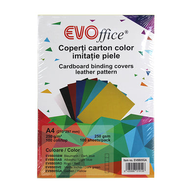 Coperti Carton Galben Imitatie Piele A4 250G/Mp 100Coli/Top Evoffice
