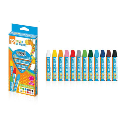 Creioane Colorate Pe Baza De Ulei, Pastel, 12 Cul/Set - S-Cool