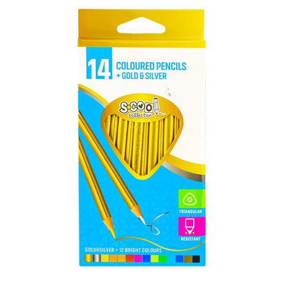 Creioane Color,Auriu,Argintiu, 14 Culori/Set - S-Cool