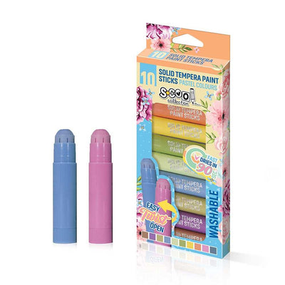 Creioane Tempera, Culori Pastel, 10 Cul/Set - S-Cool