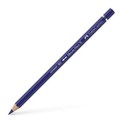 Creion colorat acuarelabil profesional Albrecht Dürer Faber-Castell în nuanța Albastru Mov 141, cu mină groasă de 3.8 mm și pigmenți superiori perfect solubili în apă
