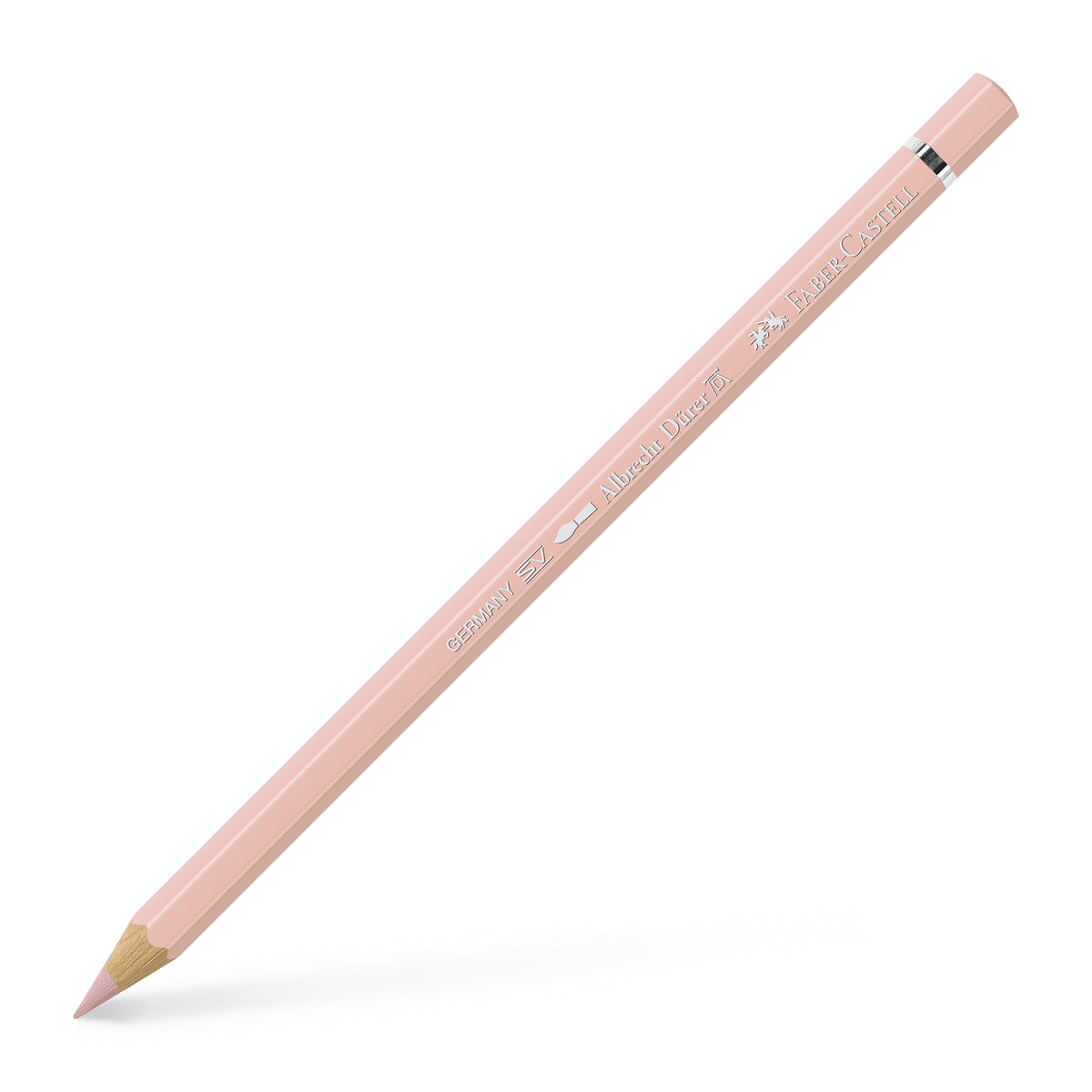 Creion colorat acuarelabil profesional Albrecht Dürer Faber-Castell în nuanța delicată Flesh Mediu 132, cu mină groasă de 3.8 mm și pigmenți superiori calzi perfect solubili în apă