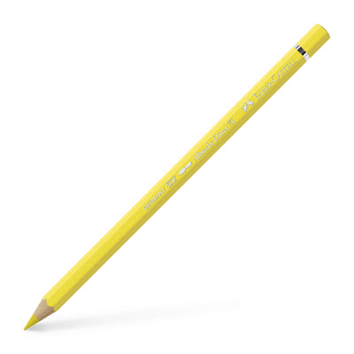 Creion colorat acuarelabil profesional Albrecht Dürer Faber-Castell în nuanța luminoasă Galben Cadmiu Deschis 104, cu mină groasă de 3.8 mm și pigmenți superiori perfect solubili în apă