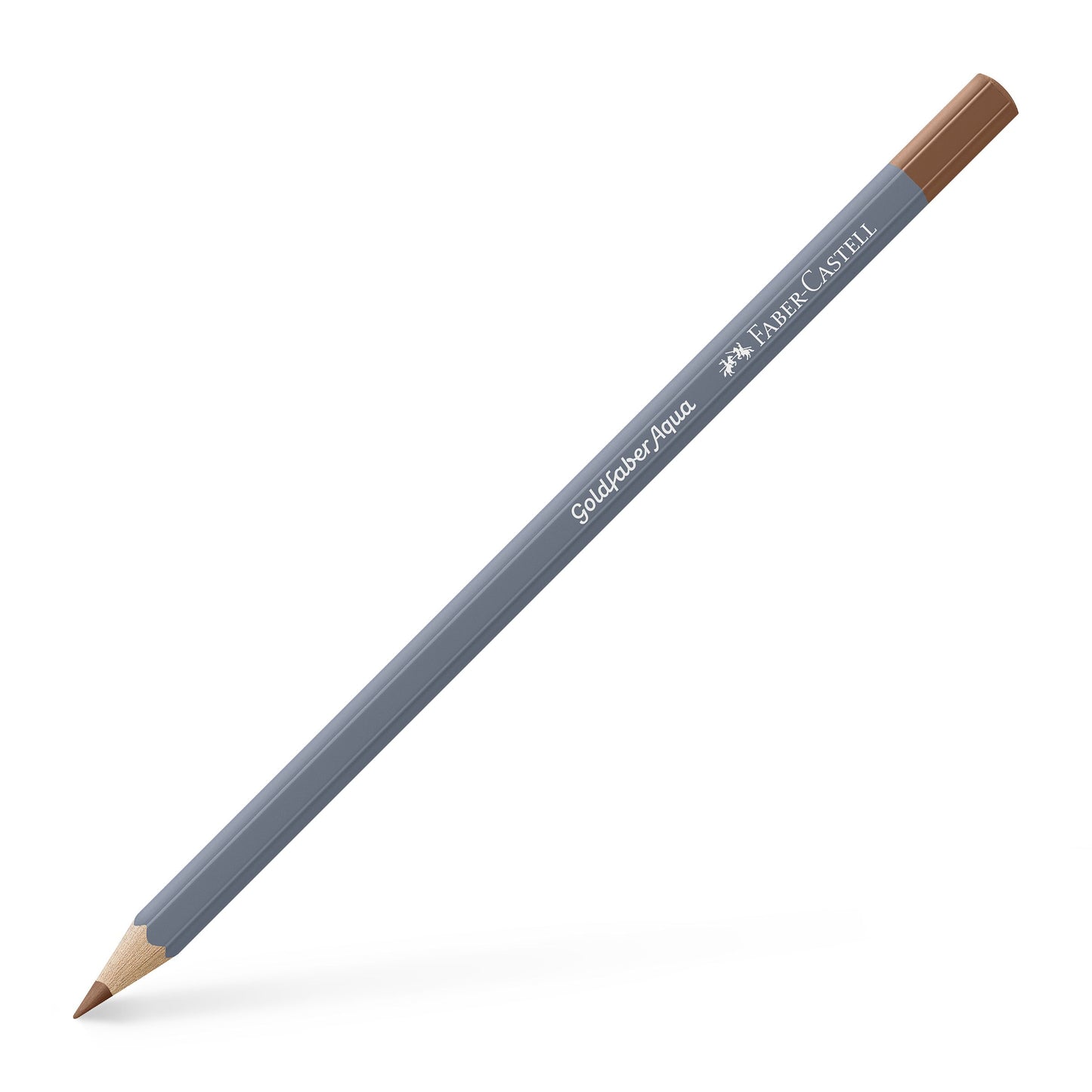 Creion colorat acuarelabil Goldfaber Faber-Castell în nuanța pământie Maro Sienna Ars 283, cu mină de 3.3 mm, perfect pentru tehnici mixte de desen și acuarelă