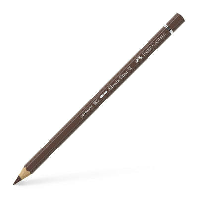 Creion colorat acuarelabil profesional Albrecht Dürer Faber-Castell în nuanța profundă Maro Van Dyck 176, cu mină groasă de 3.8 mm și pigmenți superiori perfect solubili în apă