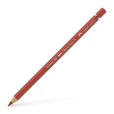 Creion colorat acuarelabil profesional Albrecht Dürer Faber-Castell în nuanța pământie Roșu Pompei 191, cu mină groasă de 3.8 mm și pigmenți superiori perfect solubili în apă