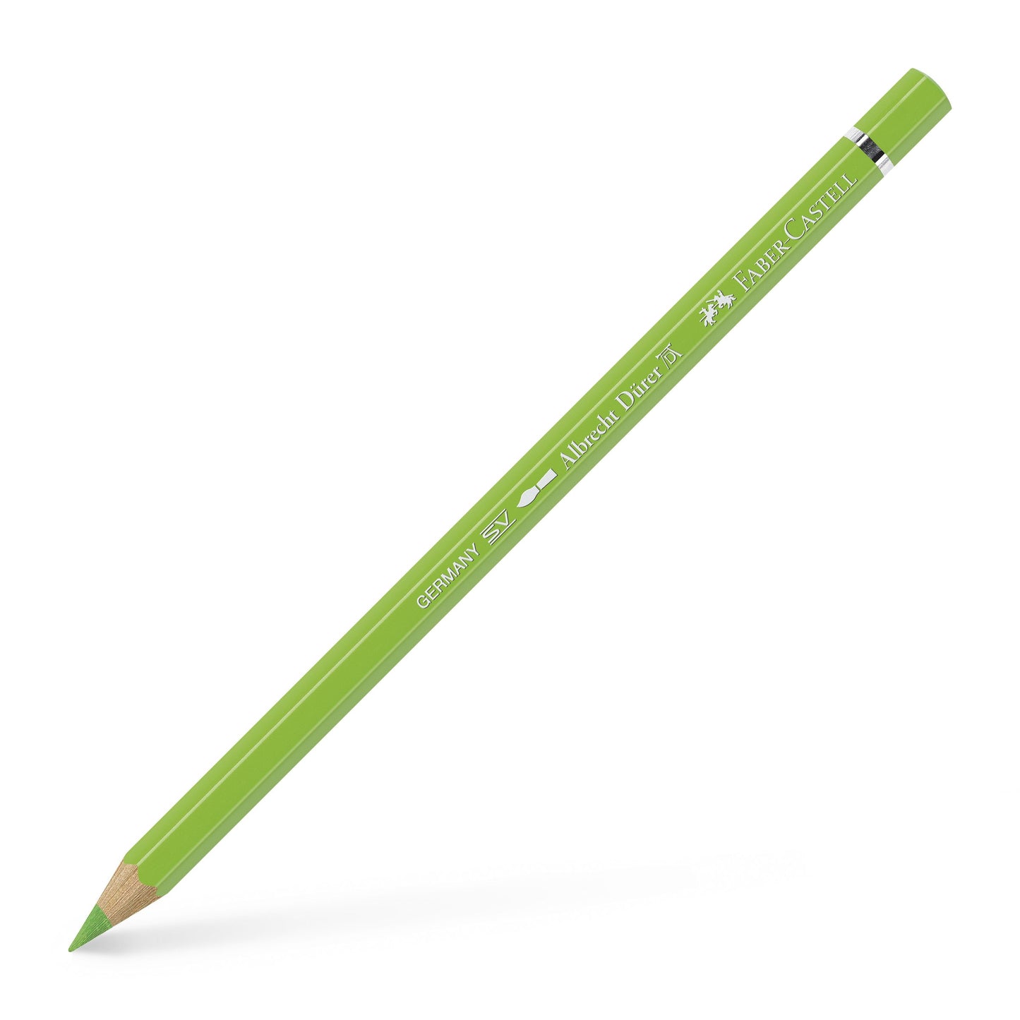 Creion colorat acuarelabil profesional Albrecht Dürer Faber-Castell în nuanța delicată Vernil 171, cu mină groasă de 3.8 mm și pigmenți superiori perfect solubili în apă