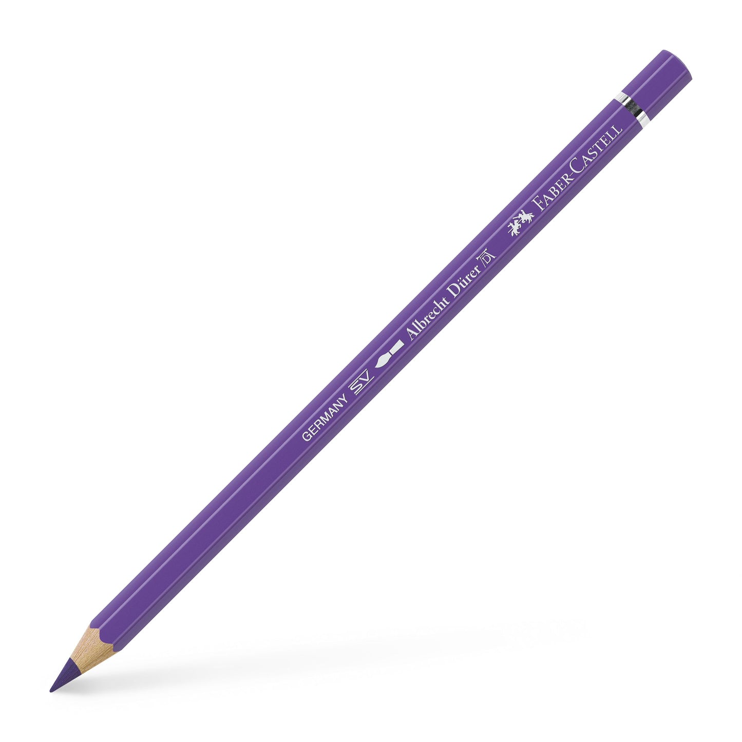 Creion colorat acuarelabil profesional Albrecht Dürer Faber-Castell în nuanța intensă Violet 138, cu mină groasă de 3.8 mm și pigmenți superiori perfect solubili în apă