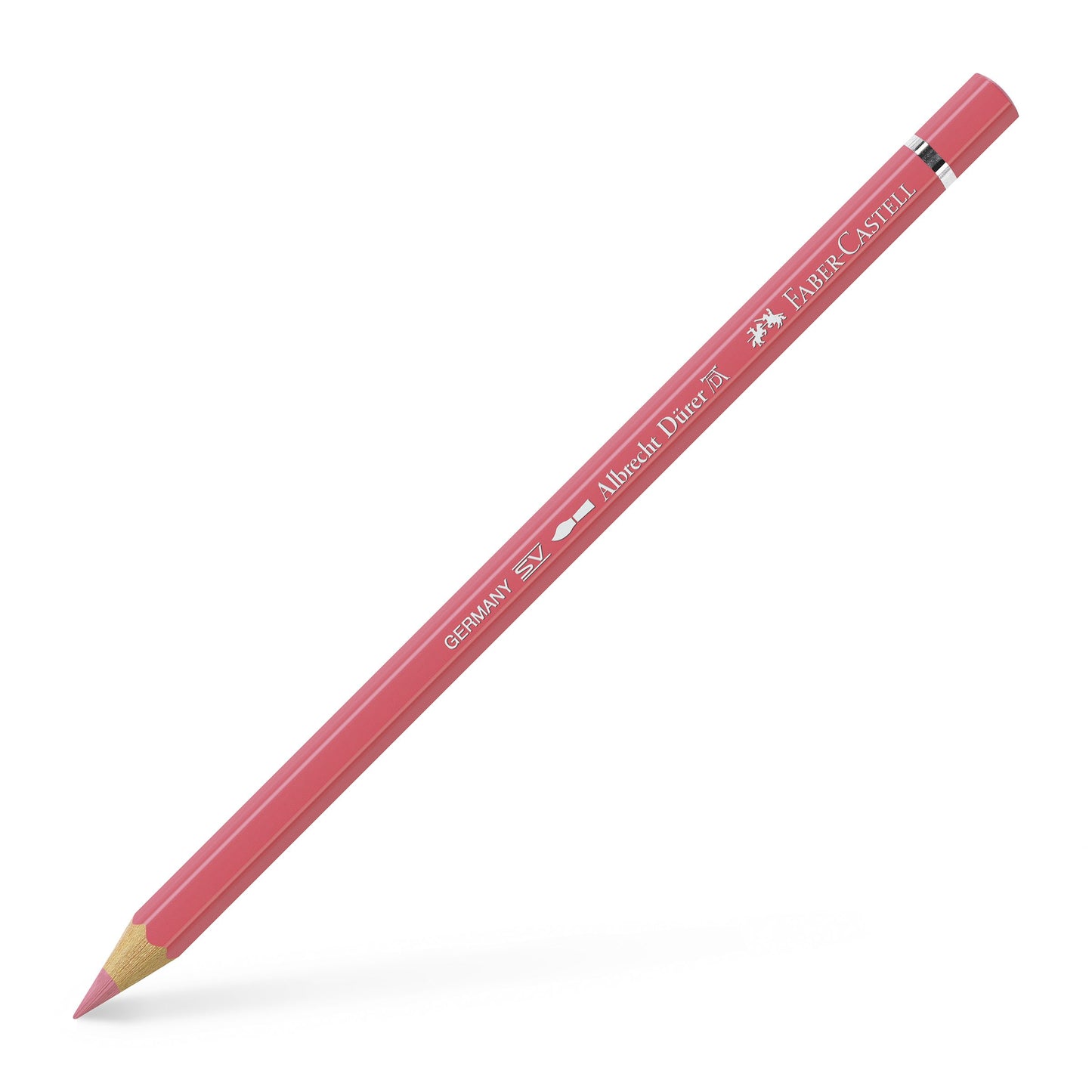 Creion colorat acuarelabil profesional Albrecht Dürer Faber-Castell în nuanța delicată Violet-Roz 130, cu mină groasă de 3.8 mm și pigmenți superiori perfect solubili în apă