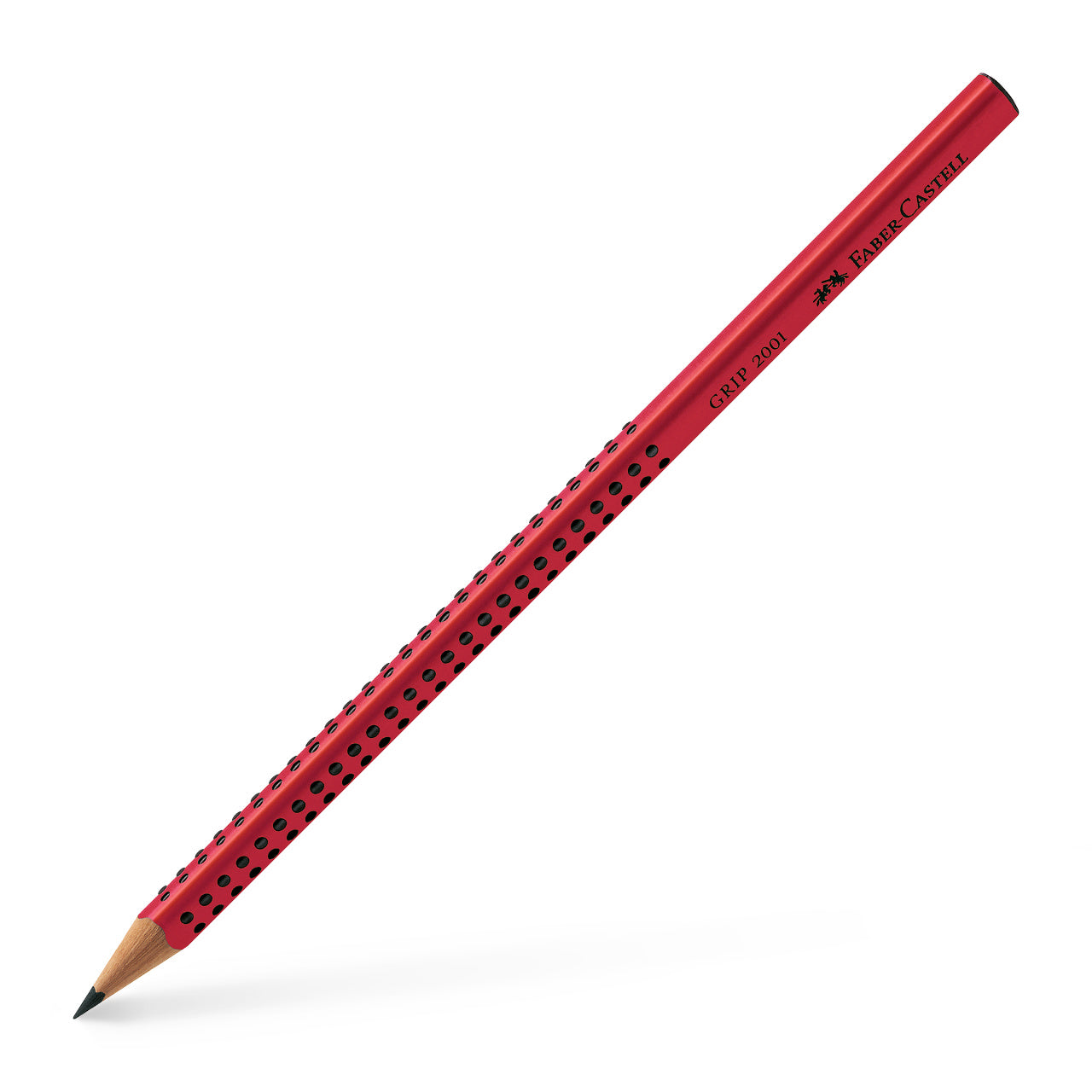 Creion grafit ergonomic Faber-Castell Grip 2001 duritate B, culoarea roșu, cu zonă Grip anti-alunecare