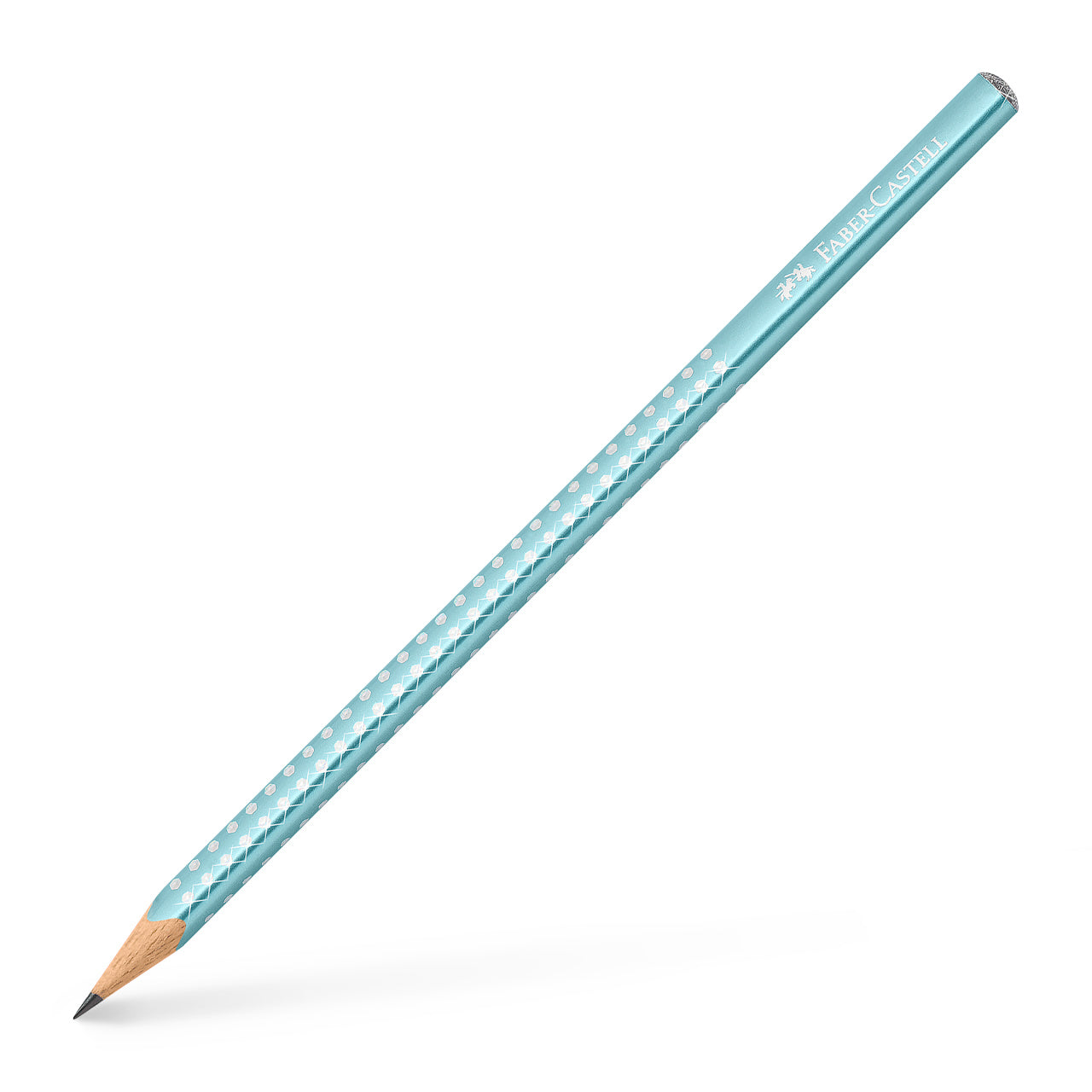 Creion grafit artistic Faber-Castell Sparkle duritate B, culoarea Bleu Ocean metalizat, finisaj perlat