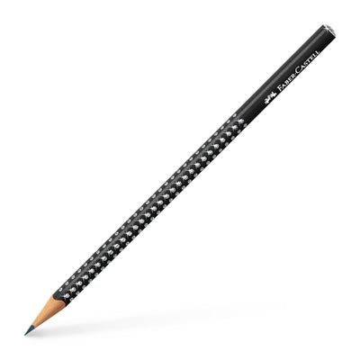Creion grafit artistic Faber-Castell Sparkle duritate B, culoarea negru perlat cu puncte strălucitoare