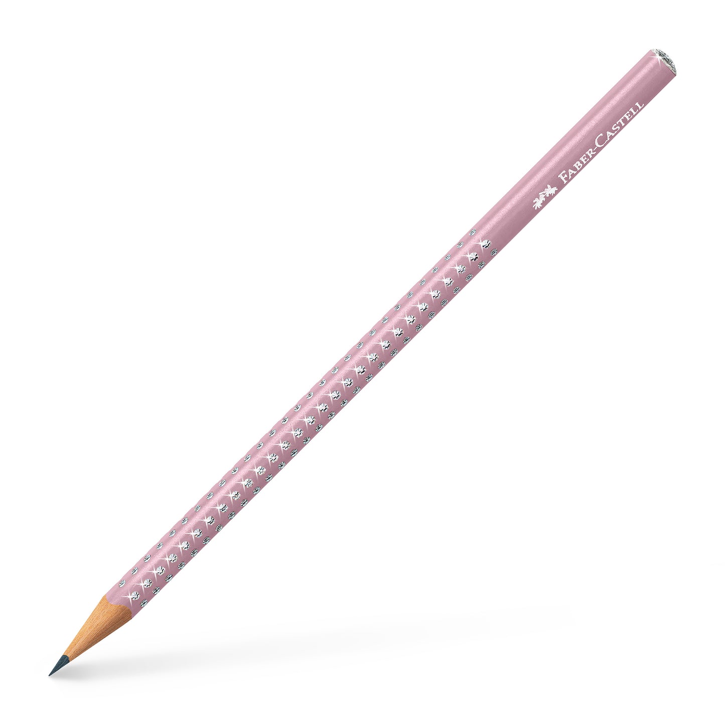 Creion grafit artistic Faber-Castell Sparkle duritate B, culoarea rose perlat cu puncte strălucitoare